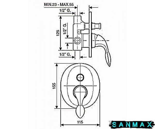 Змішувач Emmevi Ramses для ванни скритий мат-хр SC72019 SC72019 фото