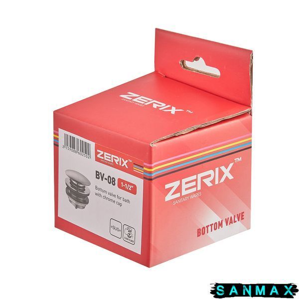 Донний клапан для ванни Zerix BV-08 1 1/2 Хром (ZX6025) ZX6025 фото