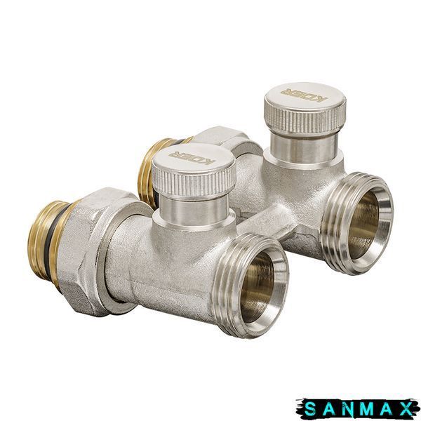 Комплект для нижнього підключення радіатора 1/2x3/4 ЗЗ прямий Koer Set-22 з термоголовкою (KR3174) KR3174 фото