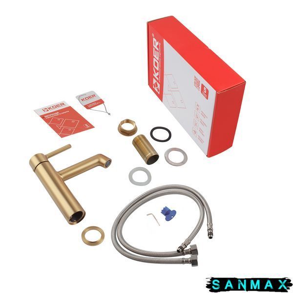 Змішувач для умивальника Koer KB-10029-12 Матове Золото (KR5501) KR5501 фото