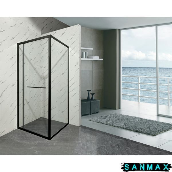 Душова кабіна без піддону Mixxus Premium Quadro SC01-90x90x195-TR Чорний прозоре скло 6мм (MI8292) MI8292 фото