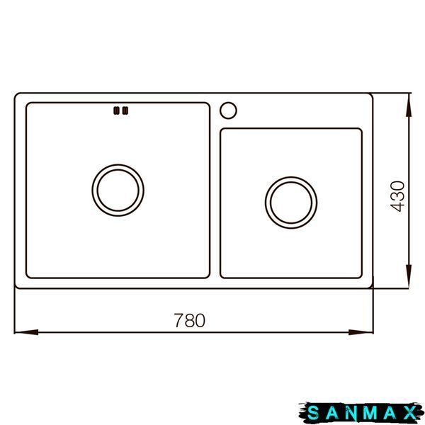 Кухонна інтегрована мийка Mixxus MX7843-220x1.0-Satin (MX0564) MX0564 фото