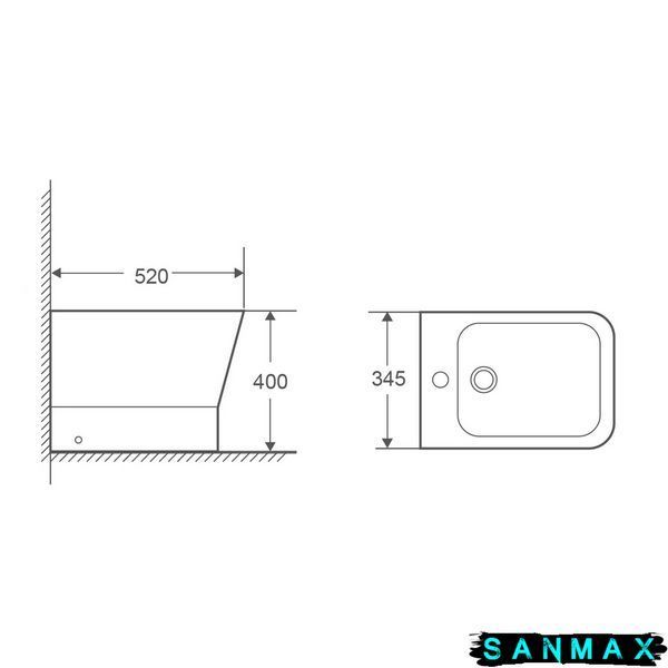 Біде підлогове Mixxus Premium Style-0601 520х345х395mm (MP6603) MP6603 фото