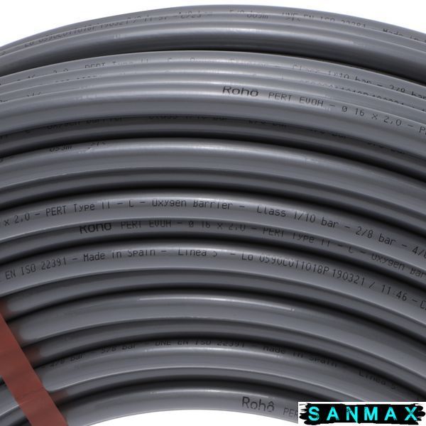 Труба для теплої підлоги з кисневим бар'єром Roho PERT EVOH (SILVER) Type-II 16x2.0 R052-1620 (200 м) (RO0032) RO0032 фото