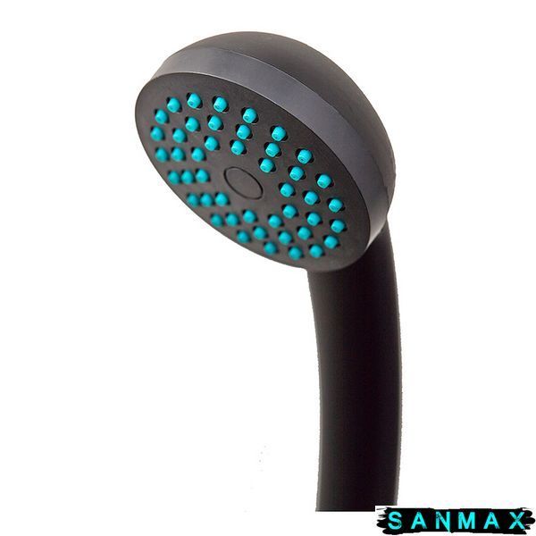 Змішувач для душу Plamix Afina-003 (зі шлангом, лійкою та кронштейном) Чорний (PM0646) PM0646 фото