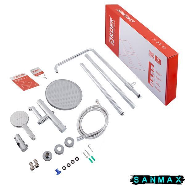 Душова система термостатична Koer KB-57029-01 3 функції Хром (KR5482) KR5482 фото