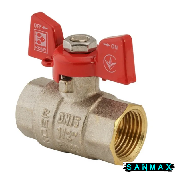 Кран кульовий 1/2 БГГ Вода Koer KR.217 Червоний метелик (KR0030) KR0030 фото