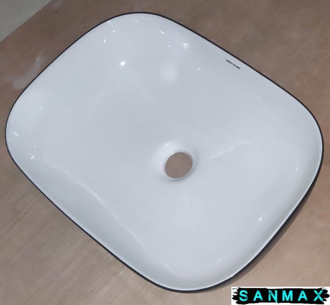 Раковина накладна Mixxus Premium Diverse-0112 Білий-Чорний 455х325х135mm (MP6542) MP6542 фото