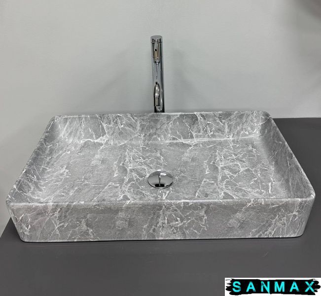 Умивальник накладний Vbi Triest Сірий Камінь VBI-012716 фото