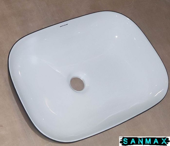 Раковина накладна Mixxus Premium Diverse-0112 Білий-Чорний 455х325х135mm (MP6542) MP6542 фото