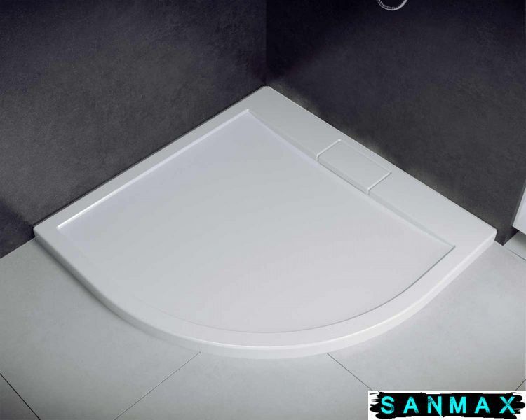 Піддон півкруглий Besco Axim UltraSlim 90х90 білий + сифон BAX-90-NR фото
