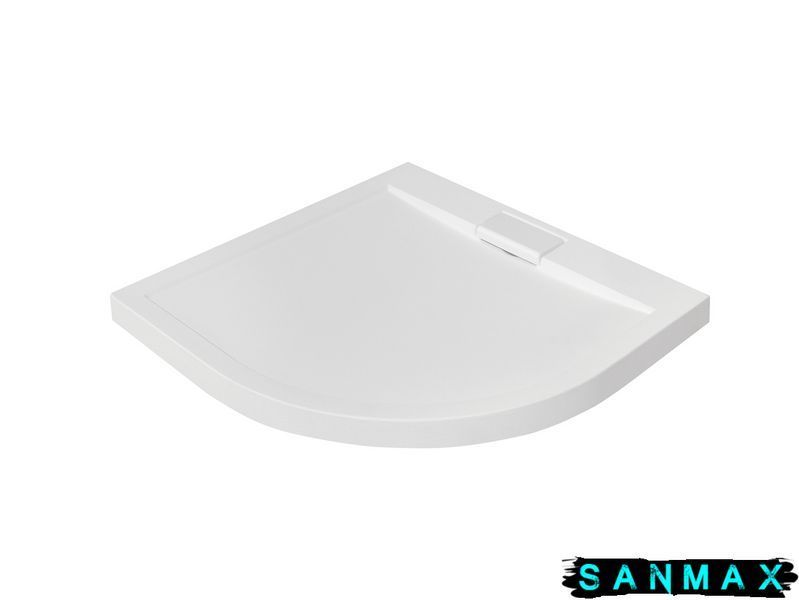 Піддон півкруглий Besco Axim UltraSlim 90х90 білий + сифон BAX-90-NR фото
