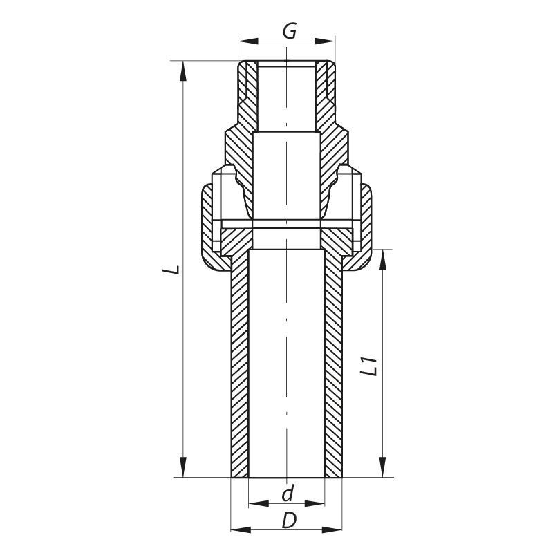 Розбірне різьбове з'єднання PPR ЗР 32x1M Koer K0239.PRO 18/108 (KP2604) KP2604 фото