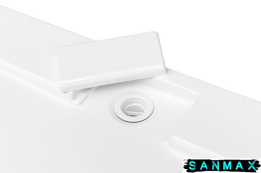 Піддон півкруглий Besco Axim UltraSlim 90х90 білий + сифон BAX-90-NR фото