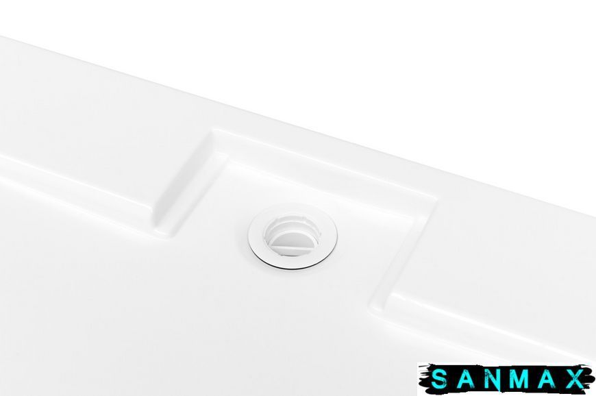 Піддон півкруглий Besco Axim UltraSlim 90х90 білий + сифон BAX-90-NR фото