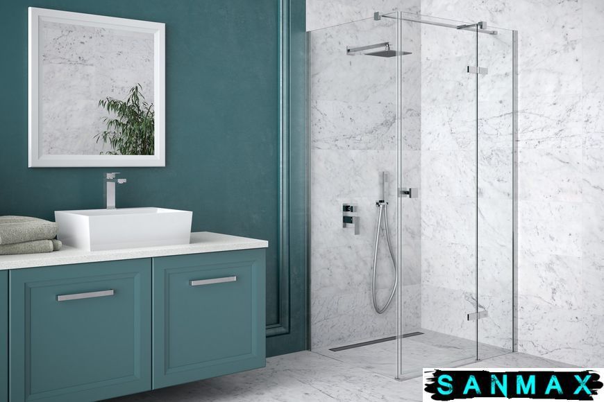 Кабіна квадратна Besco Pixa 90x90x195 права: скло прозоре, профіль хром PKP-90-195-C фото