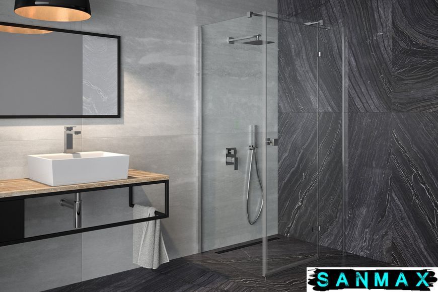 Кабіна квадратна Besco Pixa 90x90x195 права: скло прозоре, профіль хром PKP-90-195-C фото