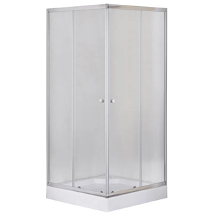 Душова кабіна з низьким піддоном Mixxus Cubic SCT01-100x100x195-FB Хром матове скло 4мм (MI6904) MI6904 фото
