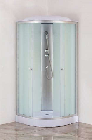 Бокс душовий без гідромасажу Mixxus Strong SB02-90x90x215-FB Satin з низьким піддоном (MI6886) MI6886 фото