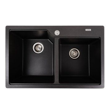 Гранітна мийка для кухні Platinum 7850 Harmony матовий Моріон SP000040853 фото