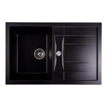 Кухонна гранітна мийка 7850 Troya Valeso Чорна матова SP000051929 фото