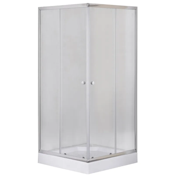 Душова кабіна з низьким піддоном Mixxus Cubic SCT01-100x100x195-FB Хром матове скло 4мм (MI6904) MI6904 фото