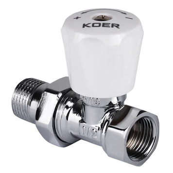 Кран радіаторний 1/2 прямий верхній Koer KR.903.Chr.W Хром (KR2823) KR2823 фото