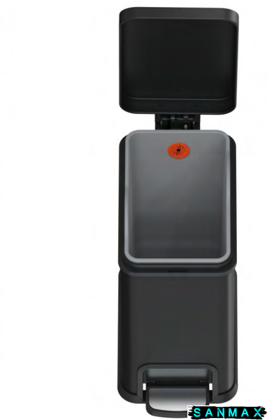 Відро для сміття з плавним закриттям прямокутне Koer TC-010108-05 8 л колір чорний (KR5593) KR5593 фото