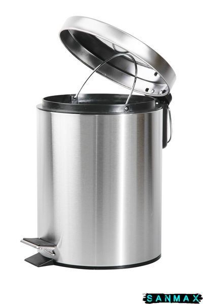 Відро для сміття кругле Zerix Solo-TC0103 SS Color 3 л колір нержавійка (ZX5895) ZX5895 фото