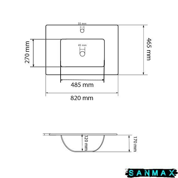 Умивальник врізний Vbi Ferrara 80 Білий VBI-018044 фото