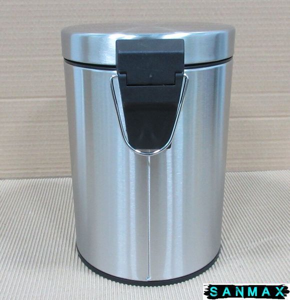 Відро для сміття кругле Zerix Solo-TC0103 SS Color 3 л колір нержавійка (ZX5895) ZX5895 фото