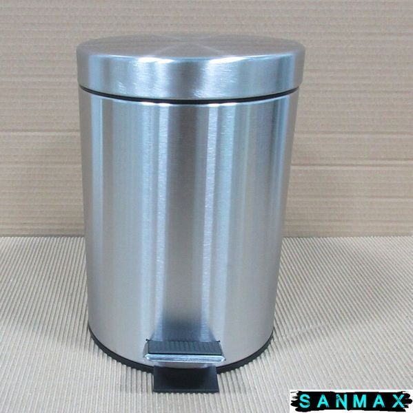 Відро для сміття кругле Zerix Solo-TC0103 SS Color 3 л колір нержавійка (ZX5895) ZX5895 фото