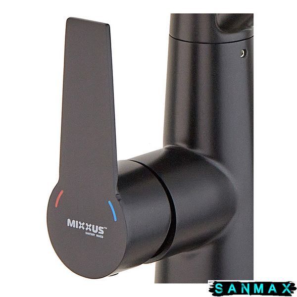 Змішувач для кухні з чорним силіконовим виливом Mixxus Ful-021 з виходом для питної води Чорний (MI6021) MI6021 фото