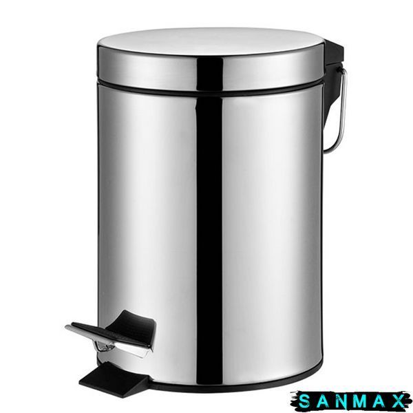 Відро для сміття кругле Zerix Solo-TC0103 SS Color 3 л колір нержавійка (ZX5895) ZX5895 фото