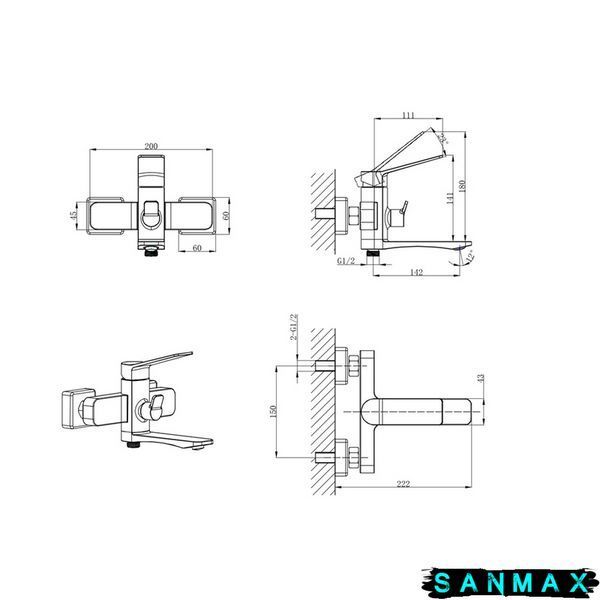 Змішувач для ванни Mixxus Wilson 009 Euro (MI7130) MI7130 фото