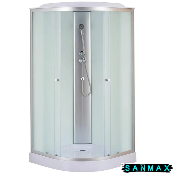 Бокс душовий без гідромасажу Mixxus Strong SB02-90x90x215-FB Satin з низьким піддоном (MI6886) MI6886 фото