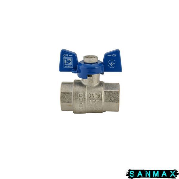 Кран кульовий 1/2 БГГ Вода Koer KR.217.B Синій метелик (KR2719) KR2719 фото