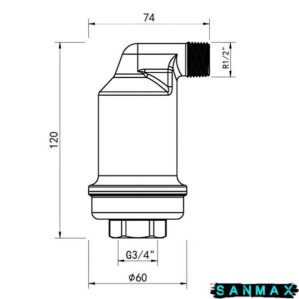 Повітровідвідник автоматичний Koer KR.1247-20 - 3/4"F латунь (KR5856) KR5856 фото
