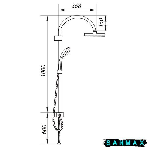 Душова система без змішувача Zerix DK-001 (ZX2867) ZX2867 фото