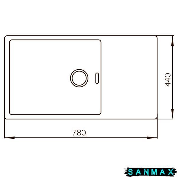 Кухонна інтегрована мийка Mixxus MX7844-200x1.2-PVD-Чорний (MX0561) MX0561 фото