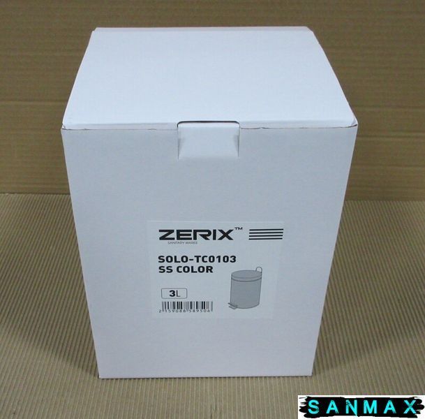 Відро для сміття кругле Zerix Solo-TC0103 SS Color 3 л колір нержавійка (ZX5895) ZX5895 фото