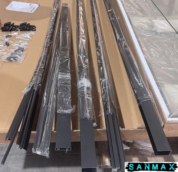 Душова кабіна без піддону Mixxus Premium Quadro SC01-120x80x195-TR Чорний прозоре скло 6мм (MI8293) MI8293 фото