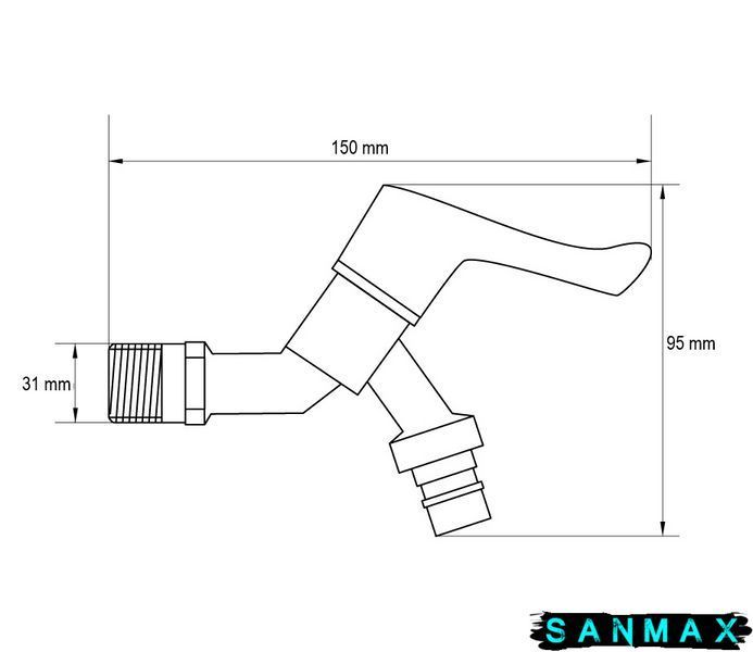 Монокран зі стіни 1/2 Koer KR.255 Хром (KR2727) KR2727 фото