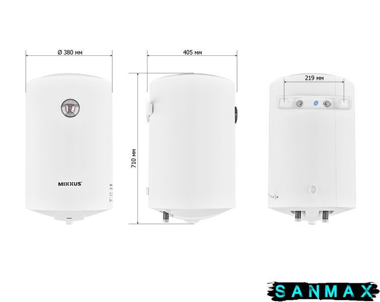 Бойлер Mixxus 50л EWH-07050 Round Wet круглий вертикальний мокрий тен 1,5 kW (WH0601) WH0601 фото