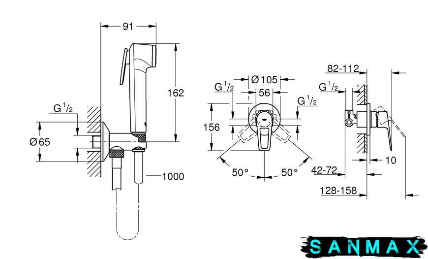 Комплект гігієнічного душу Grohe BauLoop New (UA2904200B) UA2904200B фото