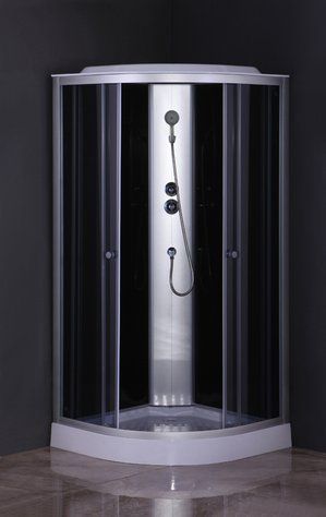 Бокс душовий без гідромасажу Mixxus Strong SB02-90x90x215-GR Satin з низьким піддоном (MI6887) MI6887 фото