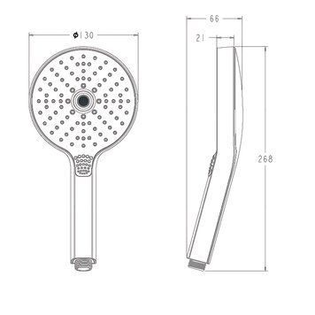Лійка ручна для душу Koer KP-0411-01 (3 режими) Хром (KR5415) KR5415 фото