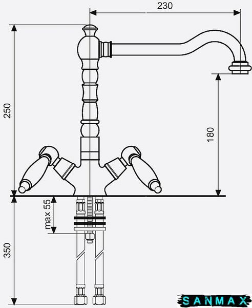 Змішувач Emmevi Deco ceramica для кухні бронза BR121617 BR121617 фото