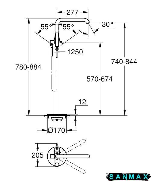 Змішувач для ванни підлогового монтажу Grohe Essence New (25248001) 25248001 фото