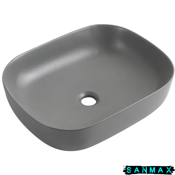 Умивальник накладний керамічний Mixxus Premium Diverse-0115 Gray 490x395x135mm Сірий (MP6650) MP6650 фото